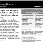 showcase 22 multimodality 67 monolingual and bilingual primary school children's comprehension of idioms